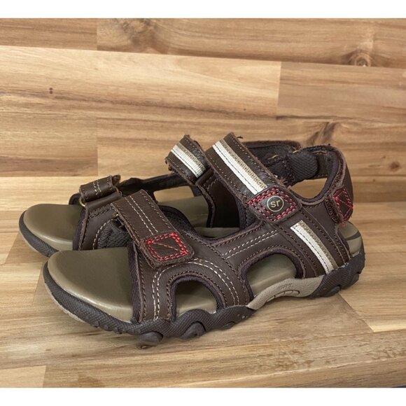Boy's Stride Rite Brown Leather SRT Garth Hook & Loop Sandals Size 11W EUC - Picture 2 of 10